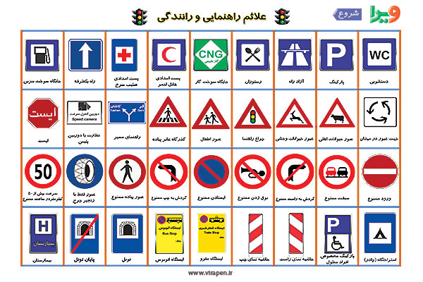 سوالات آیین نامه راهنمایی و رانندگی